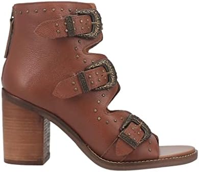 Dingo Fashion Boots Womens #Ziggy Buckles Open Toe 8.5 M Tan DI787 | Image 2