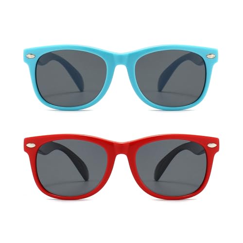 Image of FANNYGO 3 Pack Kids Sunglasses for Boys Girls Kid children's Polarized Sunglasses Age 3-10