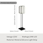 59-inch Modern Floor Lamp, 3000K 24W Lighting with Metal Lampshade, Industrial Style LED - Matte Black Finish - Image 3