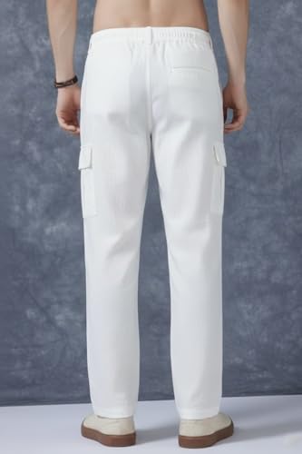 Image of Men's Multi Color Cargo Casual Trousers | Men's Regular Fit Straight Pants | Comfortable Stylish Cargo for Men | Soft Fabric for Everyday Wear, Travel & Office | Linen Cotton Bottom Wear