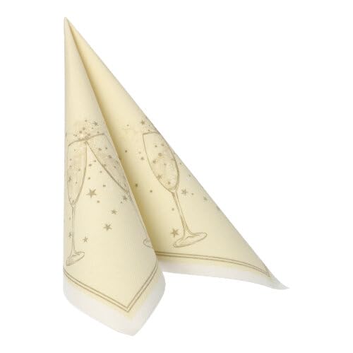 PAPSTAR 160 Servietten "ROYAL Collection" 1/4-Falz 40 cm x 40 cm gold "Festivity" (89150, 8x20 Stück)