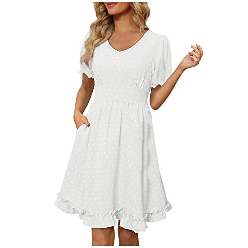 LSAltd Damen Kleid Blümchen Kleider Cocktaikleid Damen Gr 44 Beiges Kleid...