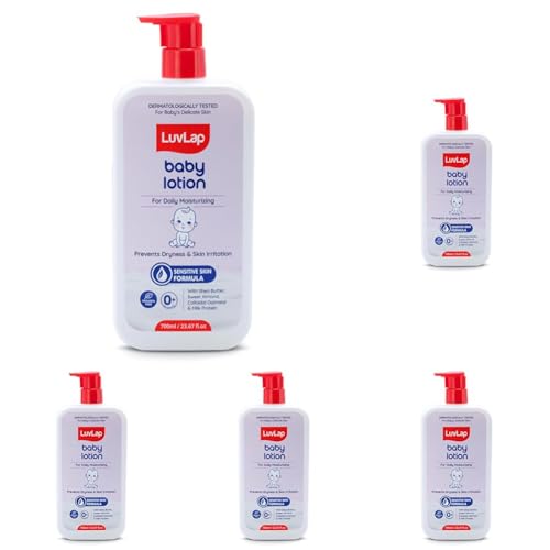 Image of LuvLap Baby Lotion with Milk Protein - 700ml, Suitable for Baby's Delicate Skin, 24 Hour Protection for Sensitive Skin, Shea Butter and VIT E, Paraben Free, Sweet Almond Oil, Dermatologically Tested