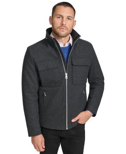 Calvin Klein Mens Outerwear Jacket Dark Charcoal Large