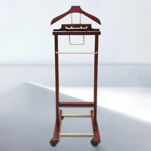 Xalteafe Multifuncional para Trajes y Pantalones Madera Galán de Noche de Madera,Cajones y Perchero Curvo,Galán de Noche de Madera,con polea,para Salas de Estar,Oficina,Dormitorio. - imagen 2