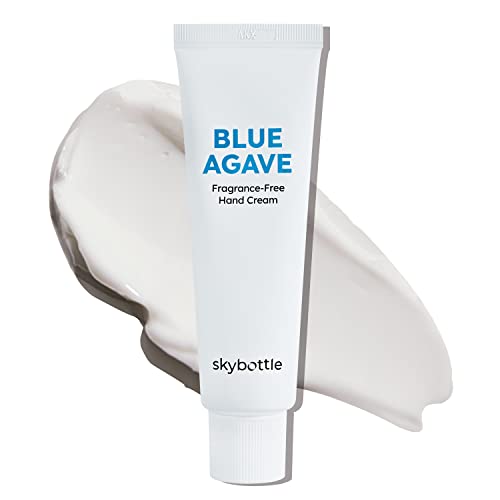 skybottle Crema de manos de agave azul, sin fragancia, loción curativa para manos con certificación vegana, de absorción rápida, con manteca de karité, regalo de San Valentín para niñas, 50 ml