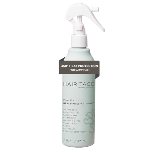 Hairitage Heat Protectant Spray for Hair - Up to 450 Degree Protection + Hydrates + Strengthens Hair...