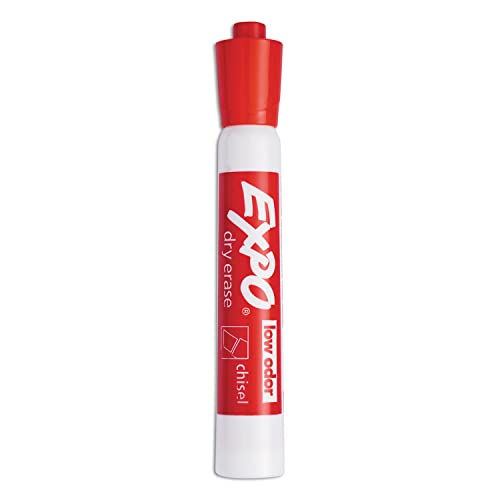 Expo Low Odor Chisel Tip Dry Erase Markers, 12 Red Markers (80002)