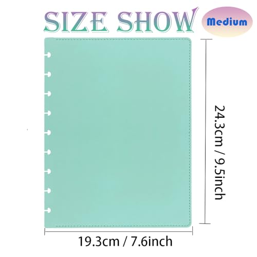 Couverture à disque en cuir rigide M vert clair pour protéger vos carnets Happy Planner - 2