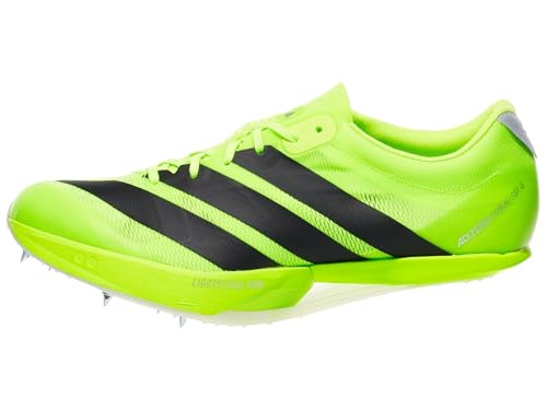 Adidas Unisex Adizero Prime 4 Track and Field Spikes Lucid Lemon/Black/Silver Metallic Men 9 Medium Women 10 Medium