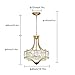Kaniker 5-Light Crystal Chandelier Ceiling Light Fixture with Adjustable Height, Gold Drum Pendant Light for Dining Room Light Fixture, Kitchen Island, Bedroom, Living Room, Elegant Modern Lighting