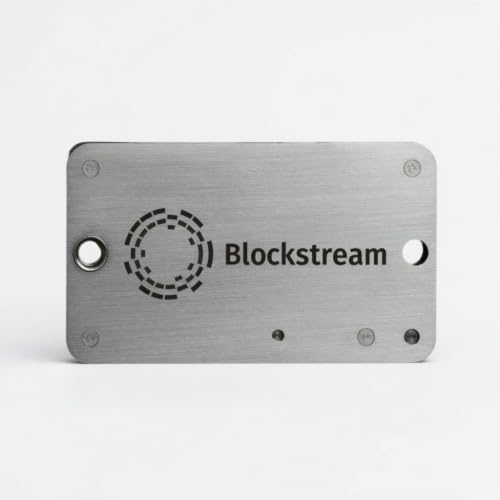 Blockstream Metal Seed Phrase Backup - 316 Stainless Steel 12/24-Word BIP39 Plate for Jade and Jade Plus Hardware Wallet