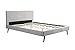 OBED - Lit Adulte 140x190 cm avec sommier et tête de lit en Tissu Gris Clair 1199SCAN140GC