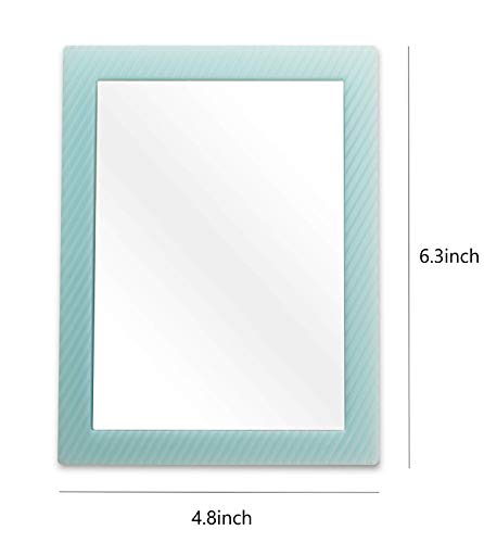 Image of Mymazn 2 Pack Magnetic Locker Mirror for School Locker, Refrigerator, Office Cabinet, 6.3 inch x 4.8 inch, Locker Accessories Rectangular Mirror (Soft Mint and White)