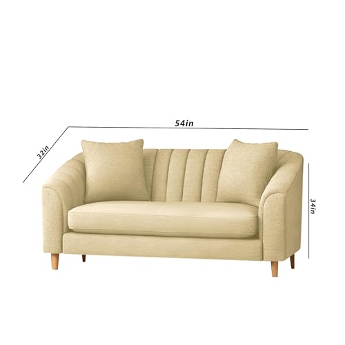 Image of Casaliving Doraldo 2 Seater Sofa Set for Living Room (Cream Colour) Premium Fabric Sofa