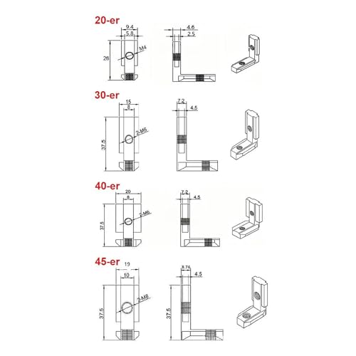 Support profilé en aluminium 4040 avec fixation d'angle robuste à 90° - 2