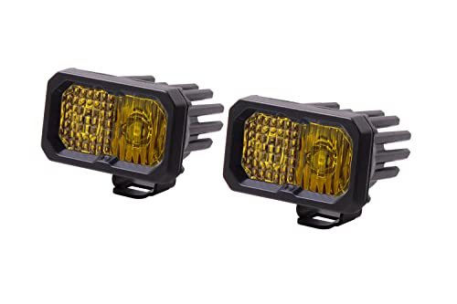 Diode Dynamics C2 1.0 SAE Yellow Sport Standard LED Pod (pair), Combo w/Amber Backlight