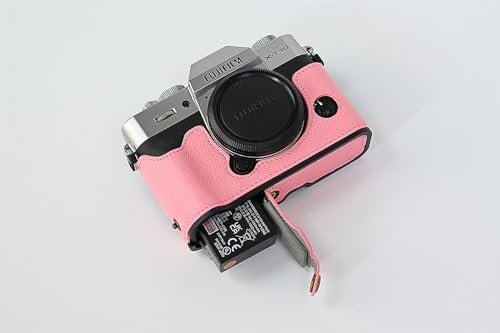 Funda semirígida para cámara Fujifilm X-T30 III/II de cuero sintético rosa miniatura 4