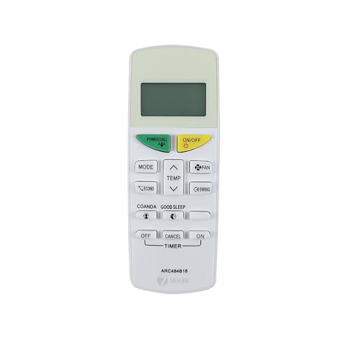 Image of 7SEVEN Compatible with Daikin AC Remote Control ARC484B16 Model 132J Suitable for 1 1.5 2 Ton Split and Window Air Conditioner - Match Each Key by Key Exactly with existing Remote Function