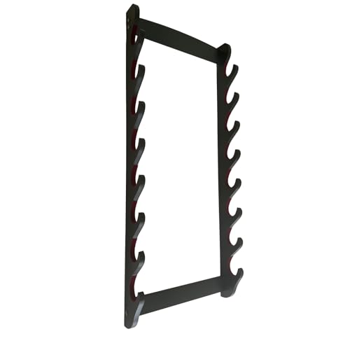 Dfdvye Wandhalterung für Katana Schwerter 8 Tier mit Samt gepolsterter Samurai Schwertständer Wakizashi Schwertständer Zoro Animationsschwert Display