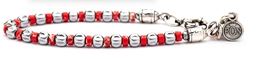 Portonovo bracciale uomo mono giro granina rossa e...