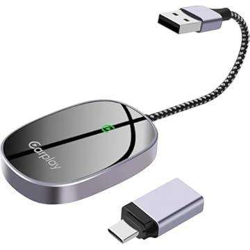 Vevavi Adaptador CarPlay sem fio, projetado para Apple CarPlay, converte CarPlay com fio OEM para sem fio, adaptador de reprodução fácil de usar, conexão estável sem costura para iPhone e carro com