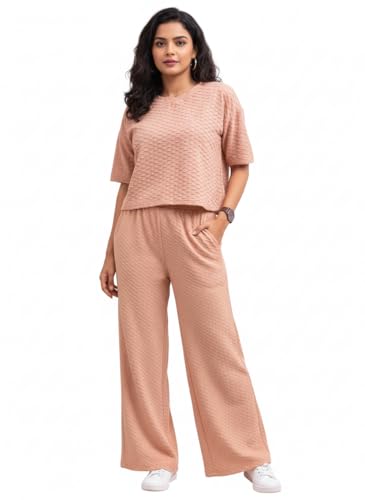 Image of Zilcon Women Bricks Wool 2 Piece Sets for Women Casual Summer Travel Vacation Outfits Pajama Sets Cap Sleeve Lounge Set