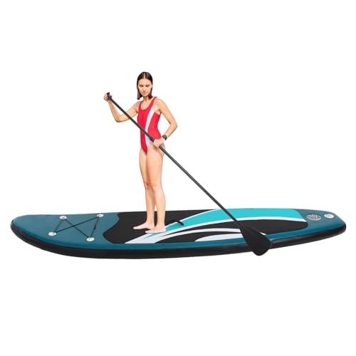 Tabla de surf hinchable con accesorios SUP, esterilla auxiliar para aprender a nadar, colchón inflable para surf, remo y más (azul)