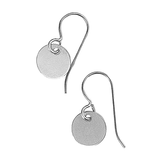 Circle Disc Dangle Earrings | Minimalist Round Flat Drop Earrings In Sterling Silver, Gold, Or Rose Gold (Sterling Silver) #TOP4