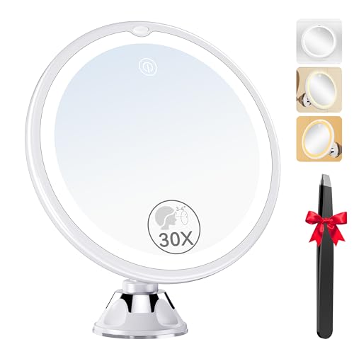 Miroir Auxmir avec éclairage, grossissement x30, 20,3 cm