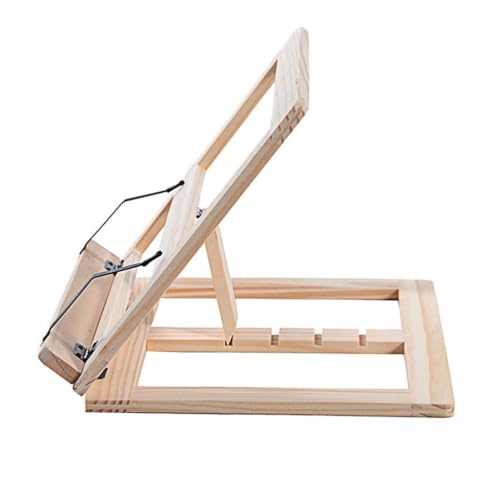 Pupitre de lecture support robuste en bois beige avec boucle ajustable