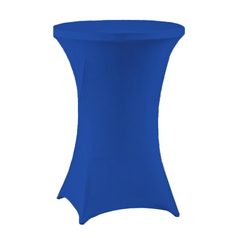 Nappe élasthanne extensible à coins carrés pour table de banquet ronde bleu roi