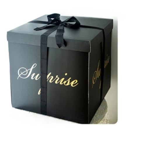 AOPIPI サプライズボックス、50×50×50cm、風船、サテン、グリーティングカード、紐、DIYキット、風船ボックス付き。シーン装飾、パーティー装飾、プロポーズ、告白、誕生日パーティーに最適。 (B,50*50*50CM)