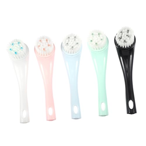 FOMIYES Facial Cleansing Brush Set of 5 Soft Bristles for Gentle Face Cleansing Massaging Random Color