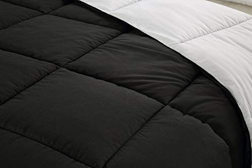 Image of Utopia Bedding Twin Comforter, Duvet Insert, Black /Grey, 64 x 88 Inches