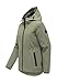 MARIKOO Damen Jacke (XS-3XL) wasserabweisend mit fester Kapuze, taillierbar - N127 - OliveLeaf Größe L - Gr.L