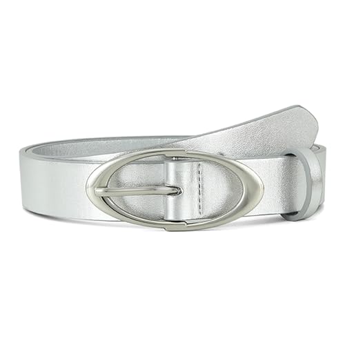 Earnda Women Faux Leather Belt for Jeans Pants Fashion Ladies Waist Belts with Gold Silver Oval Buckle
