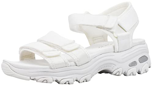 Skechers Women's D-Lites-Fresh Catch Sport Sandal White 7