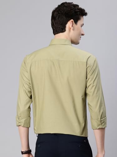 Image of Majestic Man Men's Solid Cotton Blend Wrinkle-Resistant Slim Fit Easy-Iron Formal & Office Wear