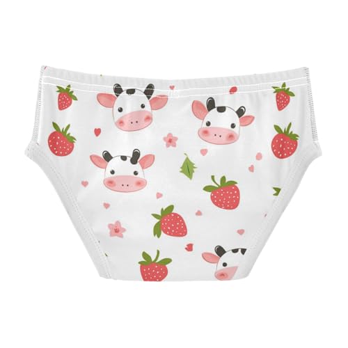 Wusikd Cute Cow Boys' Underwear Cotton Strawberry Boys Briefs Soft Toddler Underwear 2T2