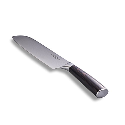 ''Mira-ko' 7 inch Santuko Style Chef Knife. Mirror Polished Stainless Steel Kitchen Knife by Joseph Henry