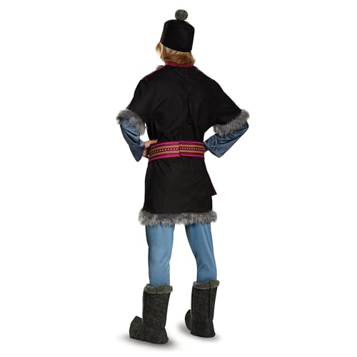 Kristoff Costume for Adults, Disney Frozen Men's Character Outfit, Tunic with Hat, Belt and Pants and Boot Covers