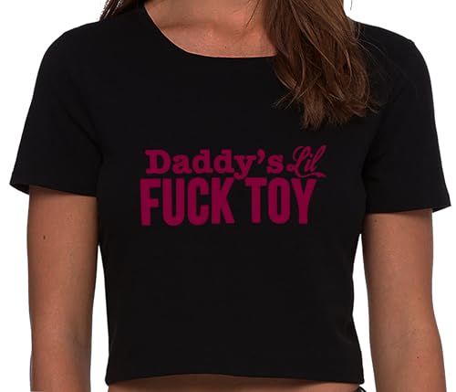 Knaughty Knickers Daddys Little Fuck Toy Lil Fucktoy Play Thing Brat Black Crop Top Adult Flirty Fun