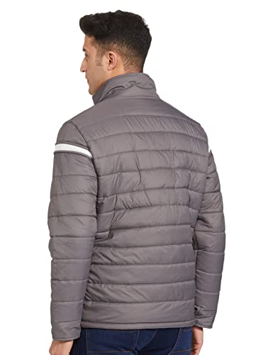 Image of Qube By Fort Collins Men's Padded Puffer Bomber Jacket - Quilted Winter Jacket for Men | Full Zip Warm High Neck Bomber Jacket with Chest Stripe for Winter Wear, Travel & Daily Use