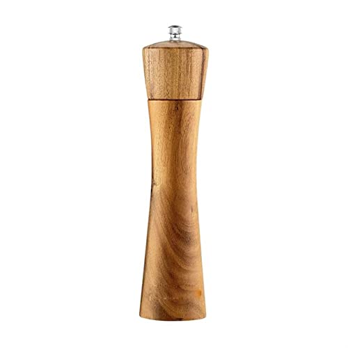 ADERFETBI Molinillo Pimienta Manual de Pimienta Madera Sal y con una Fuerte grosería Ajustable Pimentero(A)