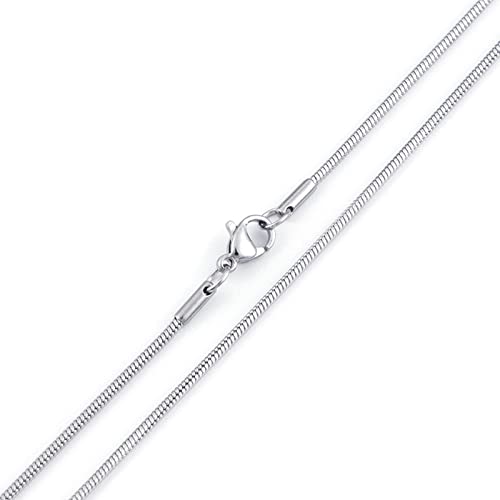 KJHFD 45CM Chain Snake, 2MM Womens Necklace, Black Stainless Steel for Mother's Day