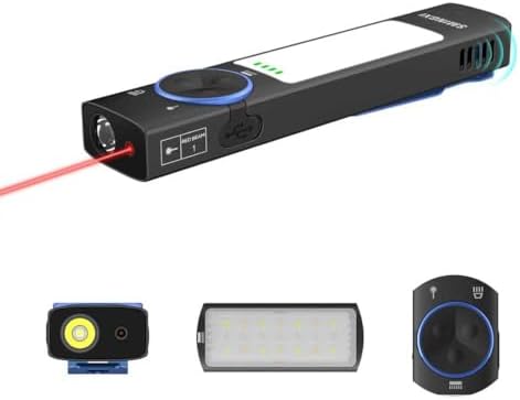 SMINGXI YC8001 Rechargeable Flat Flashlight,1000 High Lumens EDC Flashlight and Red Beam LED Lights Combo,Buzzer,Suitable for use in Outdoor MayDay,Father's Day