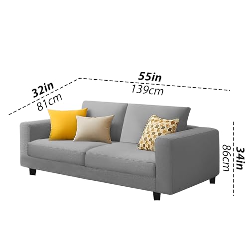 Image of Galib 2 Seater Sofa Set for Living Room (Grey Fabric) Premium Fabric Sofa Set