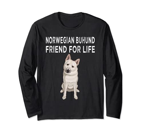 Norwegian Buhund Friend For Life Dog Lover Friendship Long Sleeve T-Shirt, Black