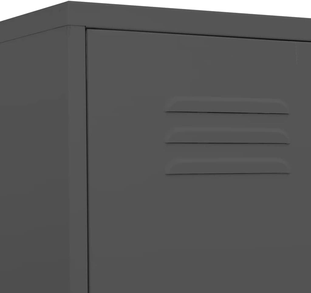 Modern Metal Storage Cabinet with Lock, Home Office Locker Storage Cabinet Organizing for Employees, School,Gym, 13.8"x18.1"x70.9", Anthracite,-125